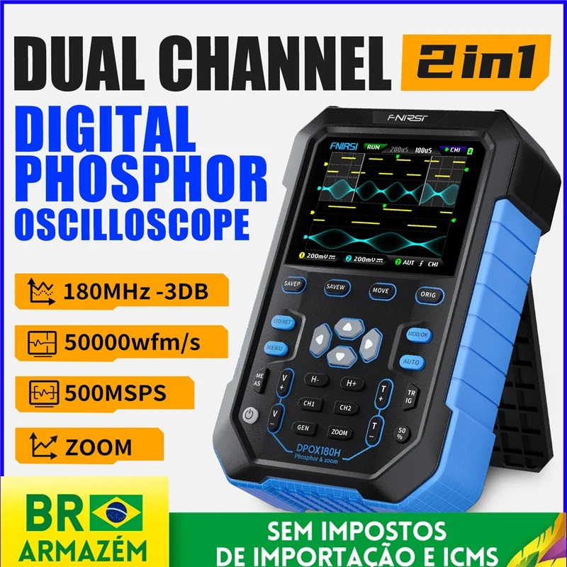 Fnirsi Digital Oscilloscope Handheld - Oscilloscope numérique portable FNIRSI DPOX180H, affichage
