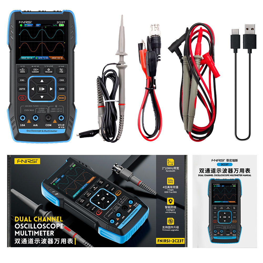 Oscilloscope numérique 3-en-1  - Fnirsi Digital Oscilloscope Handheld avis et prix